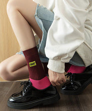 Load image into Gallery viewer, New Stripe Embroidery Versatile Trendy Mid Calf Socks