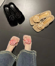 Load image into Gallery viewer, New Versatile Flower Square Headed Plush High Heels