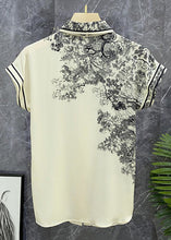 Load image into Gallery viewer, New White Bow Button Print Chiffon Top Summer