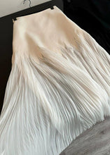 Load image into Gallery viewer, New White Wrinkled High Waist Chiffon Skirt Summer