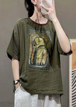 Load image into Gallery viewer, New Yellow O Neck Print Cotton T Shirt Short Sleeve