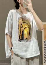 Load image into Gallery viewer, New Yellow O Neck Print Cotton T Shirt Short Sleeve