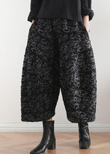 Load image into Gallery viewer, Novelty Black Print Elastic Waist Crop Harem Pants