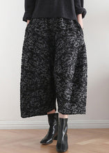 Load image into Gallery viewer, Novelty Black Print Elastic Waist Crop Harem Pants