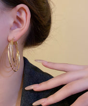 Load image into Gallery viewer, Novelty Gold Metal Alloy Layered Hoop Earrings