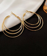 Load image into Gallery viewer, Novelty Gold Metal Alloy Layered Hoop Earrings