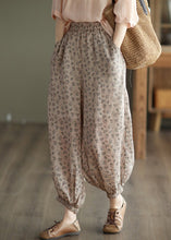 Load image into Gallery viewer, Orange Pockets Print Elastic Waist Cotton Lantern Pants Summer