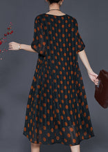 Load image into Gallery viewer, Orange Round Dot Chiffon Maxi Dresses Oversized Summer