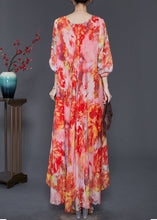 Load image into Gallery viewer, Orange Tie Dye Chiffon Beach Dresses Exra Large Hem Spring