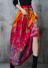 Load image into Gallery viewer, Orange Tie Dye Cotton Skirt Exra Large Hem Spring