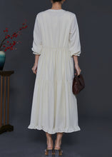 Load image into Gallery viewer, Organic Beige Ruffled Exra Large Hem Long Dress Summer