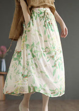 Load image into Gallery viewer, Organic Beige Wrinkled Print Cotton A Line Skirts Summer