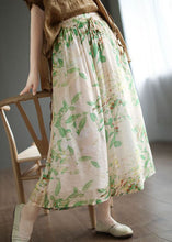 Load image into Gallery viewer, Organic Beige Wrinkled Print Cotton A Line Skirts Summer