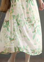 Load image into Gallery viewer, Organic Beige Wrinkled Print Cotton A Line Skirts Summer