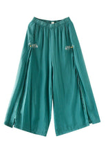 Load image into Gallery viewer, Organic Blue Embroidered High Waist Cotton Pants Skirt Summer