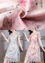 Load image into Gallery viewer, Organic Blue Ruffled Print Chiffon Dresses Summer