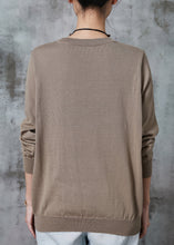 Load image into Gallery viewer, Organic Khaki Oversized Patchwork Knit Sweaters Spring