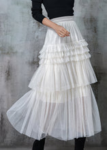 Load image into Gallery viewer, Organic White Layered Tulle Beach Skirt Summer