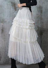 Load image into Gallery viewer, Organic White Layered Tulle Beach Skirt Summer