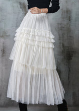 Load image into Gallery viewer, Organic White Layered Tulle Beach Skirt Summer