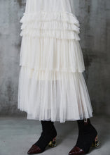 Load image into Gallery viewer, Organic White Layered Tulle Beach Skirt Summer