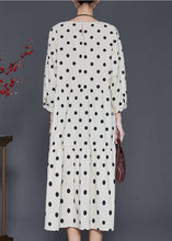 Load image into Gallery viewer, Organic White Oversized Patchwork Cotton Maxi Dresses Summer