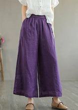 Load image into Gallery viewer, Organic Yellow Pockets Elastic Waist Linen Wide Leg Pants Summer