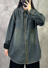 Load image into Gallery viewer, Original 2024 New Grey Blue Denim Shirt Top Spring