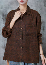 Load image into Gallery viewer, Original Design Chocolate Oversized Print Cotton Top Spring