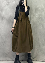 Load image into Gallery viewer, Original Design Coffee Pockets Spaghetti Strap Dress Spring Summer