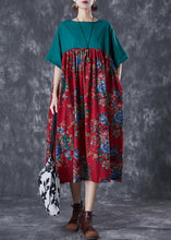 Load image into Gallery viewer, Original Design Colorblock Oversized Patchwork Cotton Maxi Dresses Summer