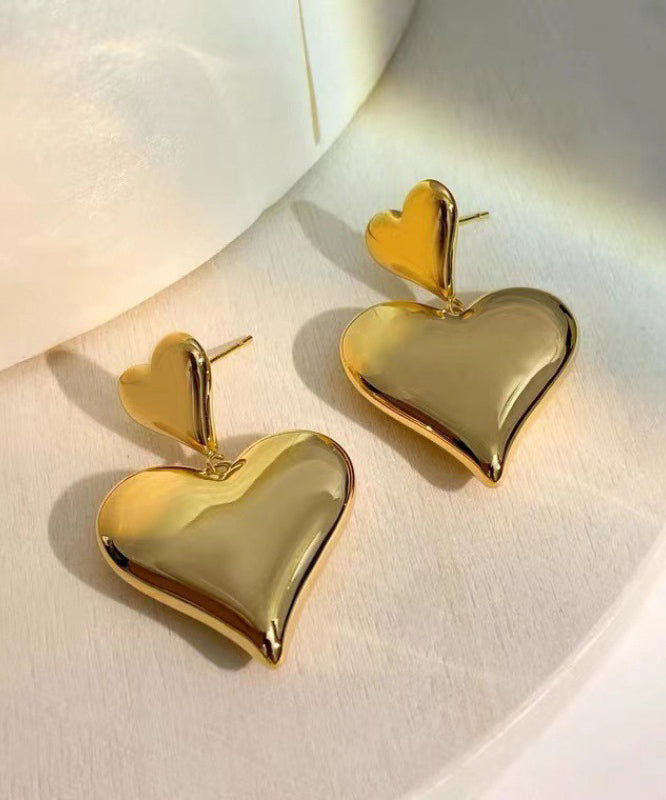 Original Design Gold Alloy Love Drop Earrings