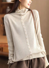 Load image into Gallery viewer, Original Design Grey Hign Neck Warm Woolen Sweater Fall