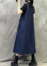 Load image into Gallery viewer, Original Design Navy Patchwork Denim Spaghetti Strap Dresses Spring