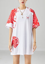 Load image into Gallery viewer, Original Design White Oversized Print Cotton Tops Summer