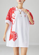 Load image into Gallery viewer, Original Design White Oversized Print Cotton Tops Summer