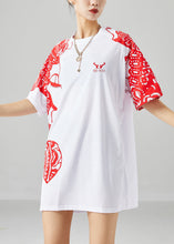 Load image into Gallery viewer, Original Design White Oversized Print Cotton Tops Summer