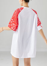 Load image into Gallery viewer, Original Design White Oversized Print Cotton Tops Summer