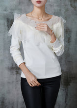 Load image into Gallery viewer, Original Design White Tulle Patchwork Cotton Shirts Spring