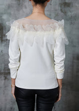 Load image into Gallery viewer, Original Design White Tulle Patchwork Cotton Shirts Spring