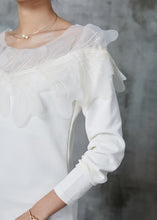 Load image into Gallery viewer, Original Design White Tulle Patchwork Cotton Shirts Spring