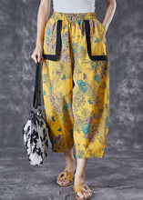 Load image into Gallery viewer, Original Design Yellow Oversized Print Cotton Pants Summer