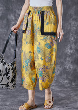 Load image into Gallery viewer, Original Design Yellow Oversized Print Cotton Pants Summer