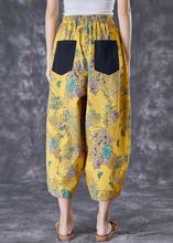 Load image into Gallery viewer, Original Design Yellow Oversized Print Cotton Pants Summer