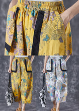 Load image into Gallery viewer, Original Design Yellow Oversized Print Cotton Pants Summer