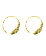 Load image into Gallery viewer, Oversize Gold Metal Overgild Wheat Ear Circle Hoop Earrings