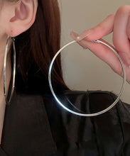 Load image into Gallery viewer, Oversize Silk Metal Circle Hoop Earrings