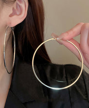 Load image into Gallery viewer, Oversize Silk Metal Circle Hoop Earrings