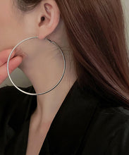 Load image into Gallery viewer, Oversize Silk Metal Circle Hoop Earrings