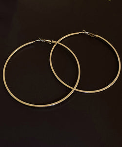 Oversize Silk Metal Circle Hoop Earrings